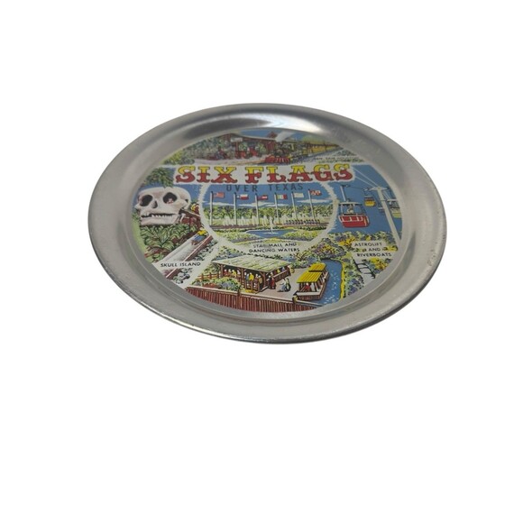 Vintage DFW Six Flags Over Texas Souvenir Decorative Plate 11” Amusement Park - Picture 3 of 14